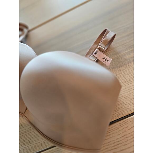 Victoria’s Secret Bombshell Add-2-Cups Push-Up Strapless‎ Bra – 34DD, Nude, New - Picture 5 of 6